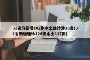 31省份新增102例本土确诊涉15省(31省新增确诊124例本土117例)